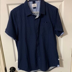 7 diamonds Blue Casual Button Down Shirt